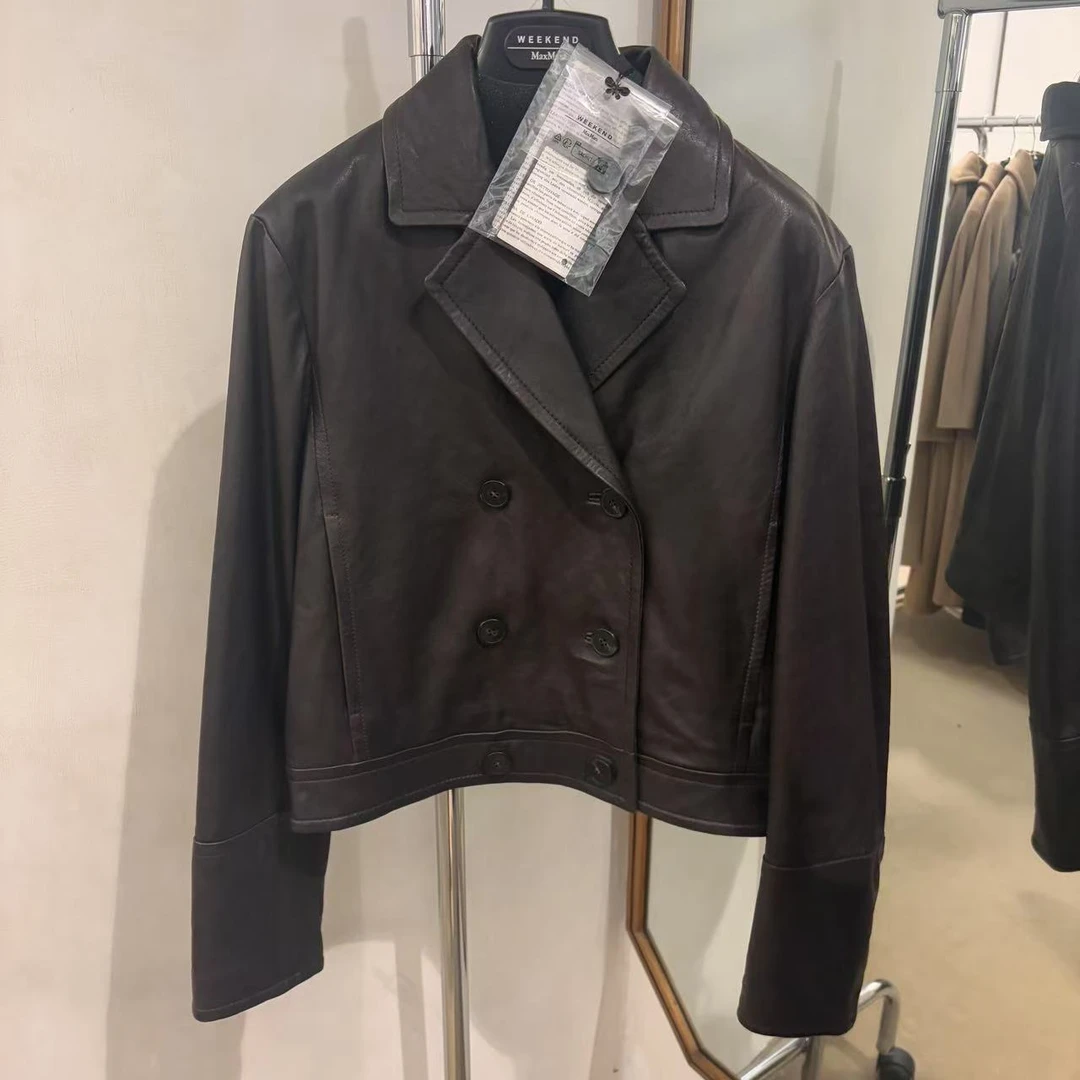 全新未使用 MaxMara SUB 短款皮衣