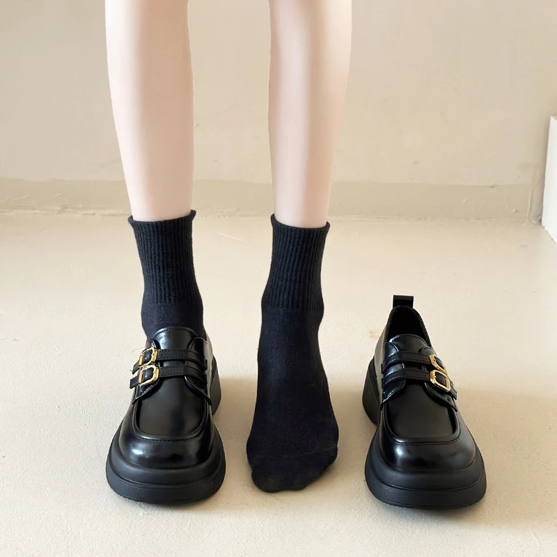 复古英伦风小皮鞋女春季新款玛丽珍学生韩版百搭学院厚底乐福鞋女