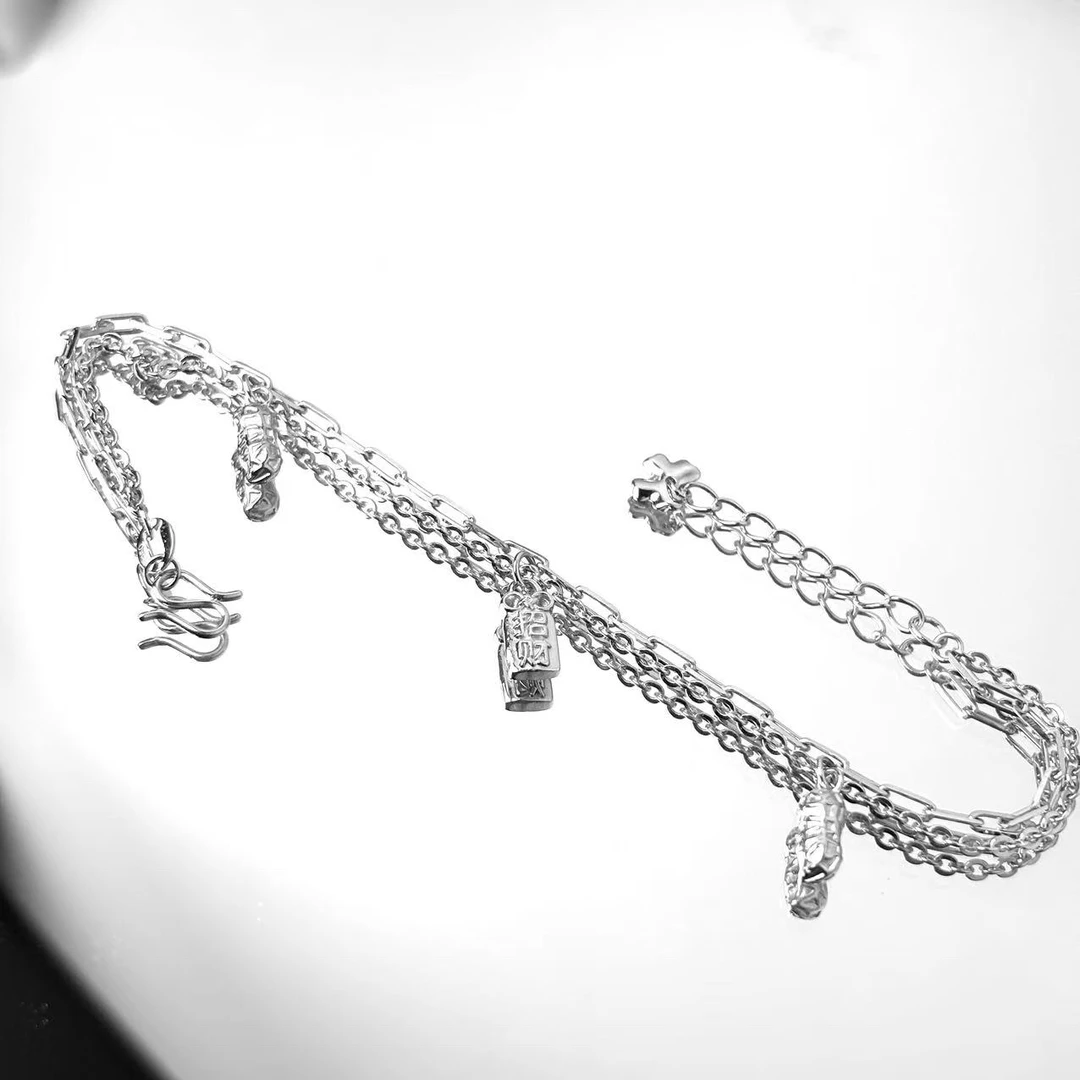 柴尔德珠宝铂金Pt950时尚潮流新款招米，好事“花生”提溜手链