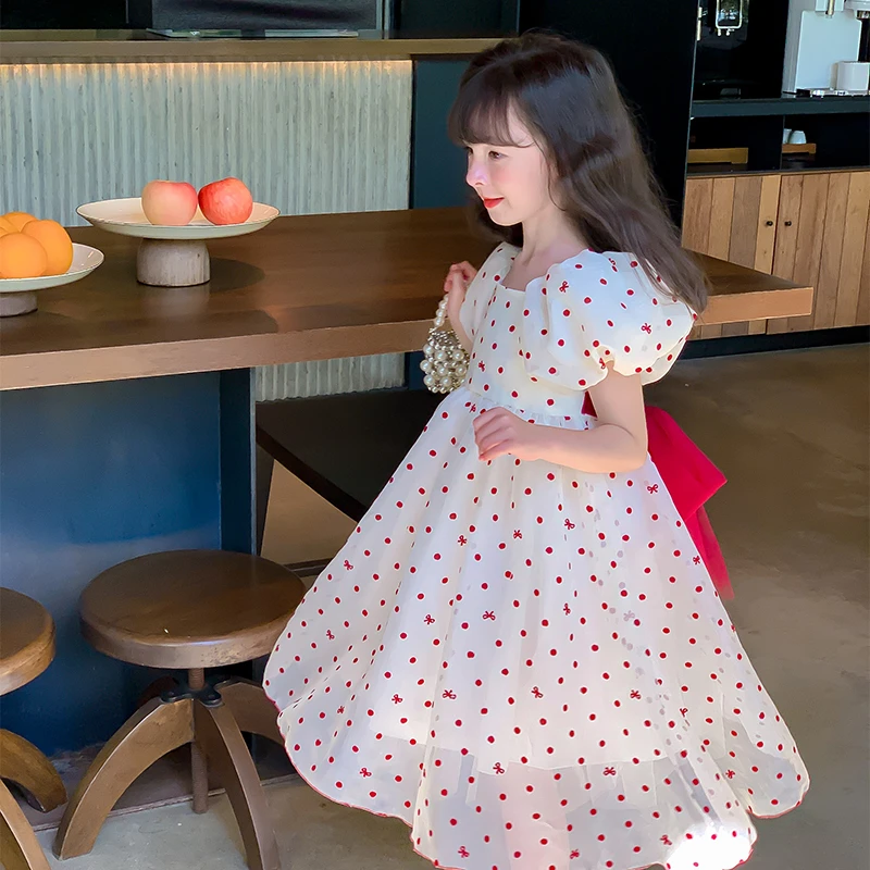 尤画2025夏季炸街女童公主泡泡袖公主风甜美时尚品质连衣裙68017