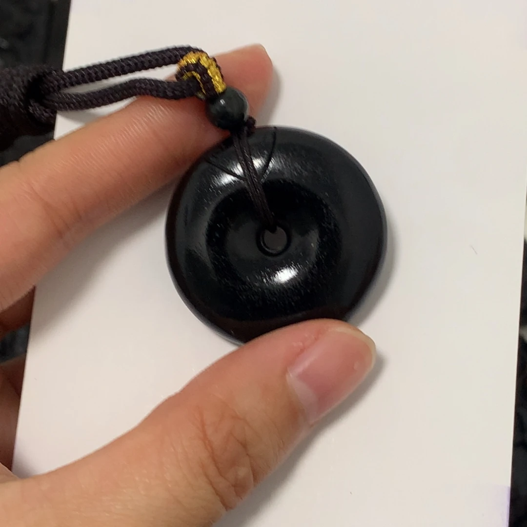 翡翠未镶嵌颈饰天然缅甸a货钢琴黑挂件