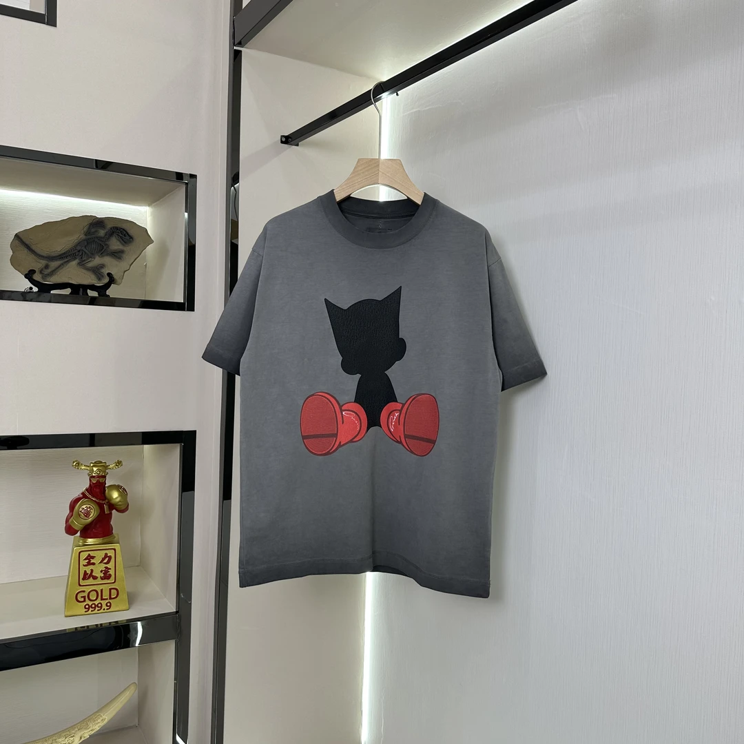 LEGEND美式卡通印花高克重纯棉宽松短袖T恤男春夏重磅阔版半袖女