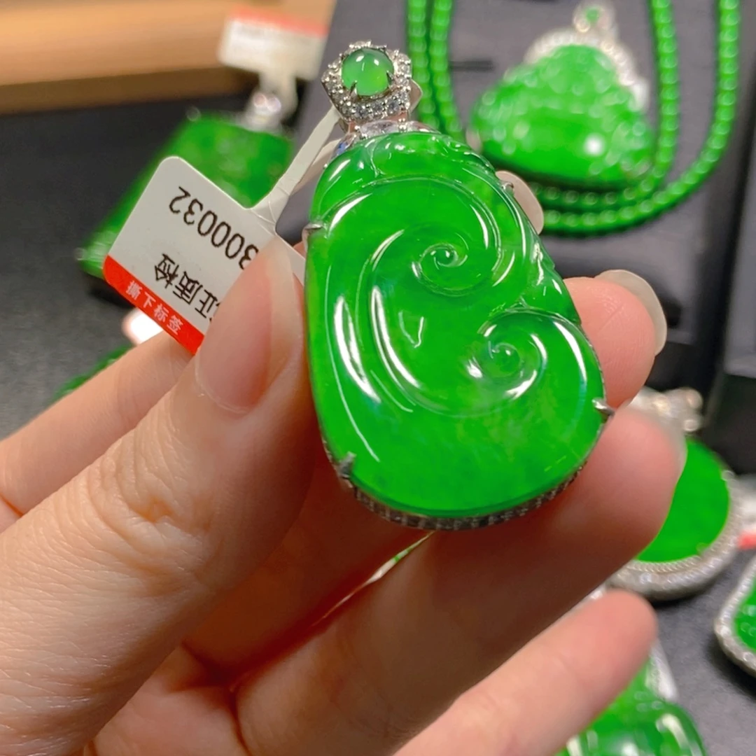 翡翠银S925镶嵌吊坠(不含链)