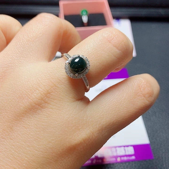 银S925镶嵌戒指翡翠