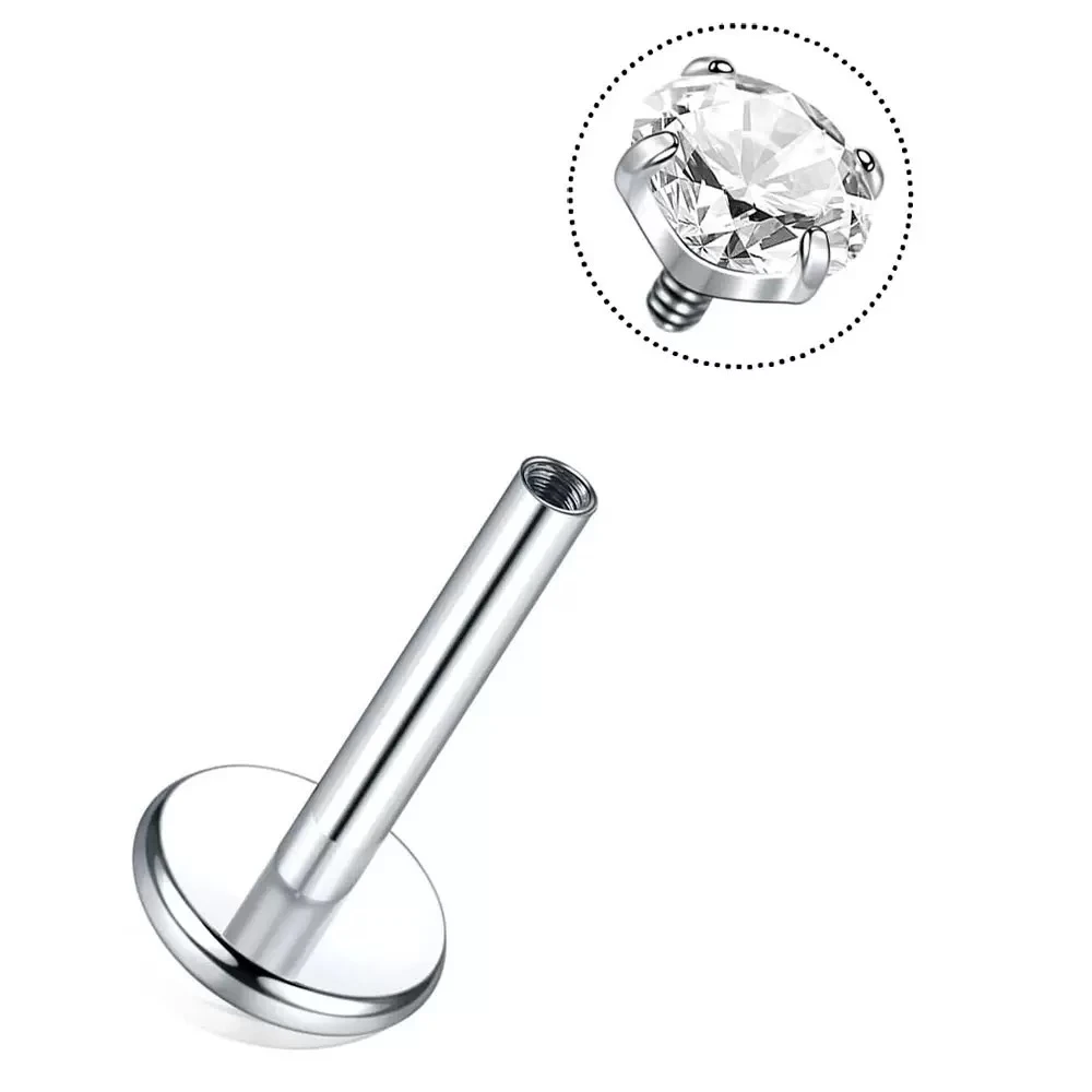 合金耳饰 钛合金内螺旋耳钉杆