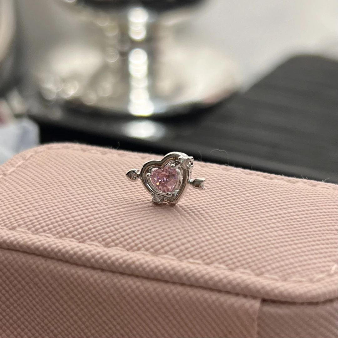 合金锆石耳饰 【三单包邮】一箭穿心耳骨钉