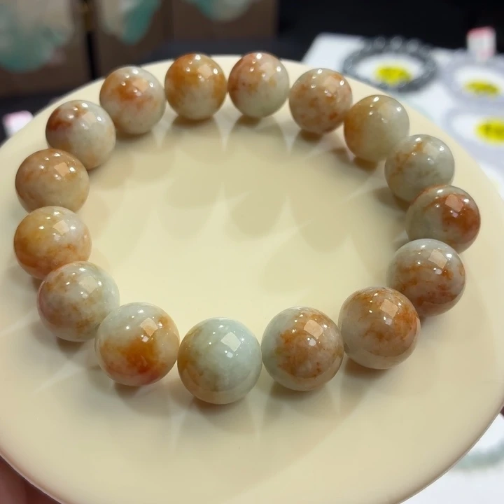 翡翠未镶嵌手链桂花糕卡13.6
