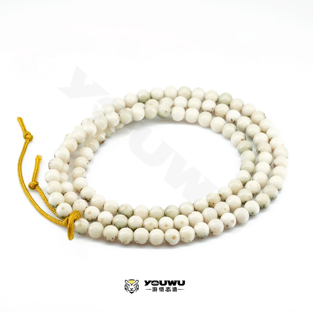 石玉料星月菩提长串大留白圆珠