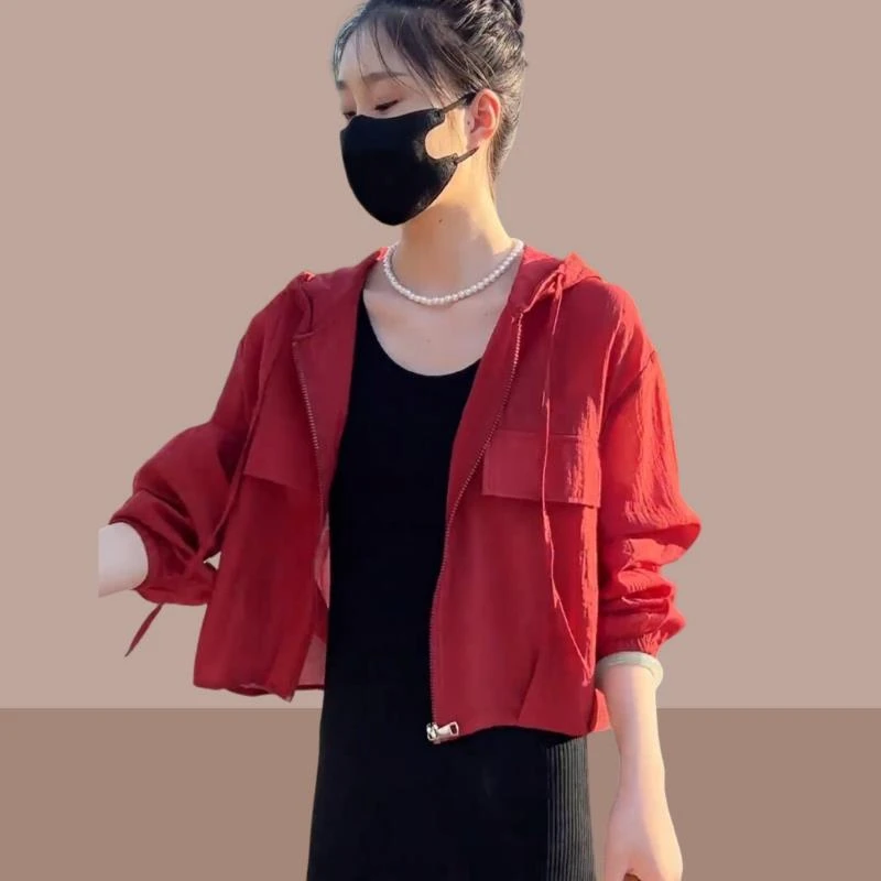轻薄连帽防晒服短外套女士夏季大码2025年新款显瘦宽松小个子上衣
