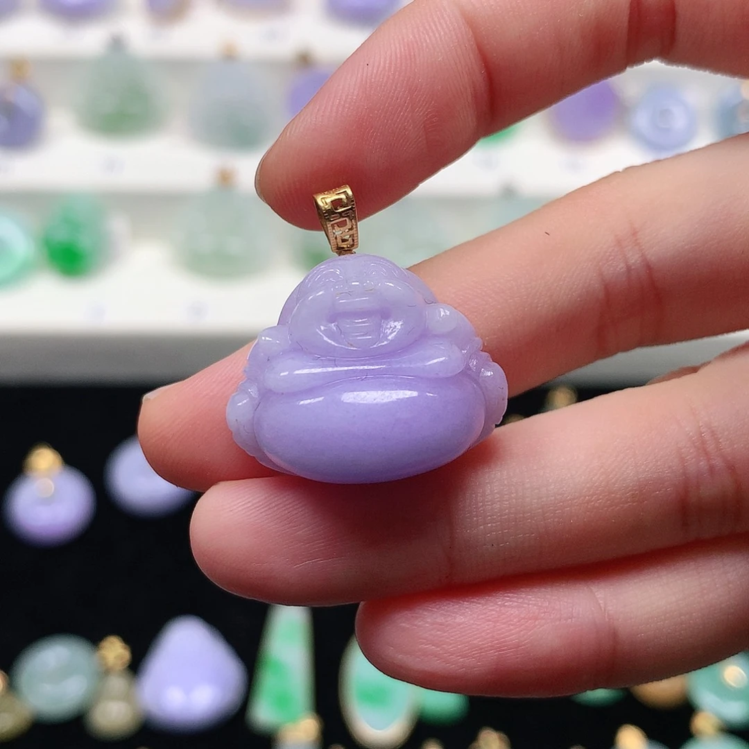 颈饰18K金镶嵌翡翠翡翠吊坠