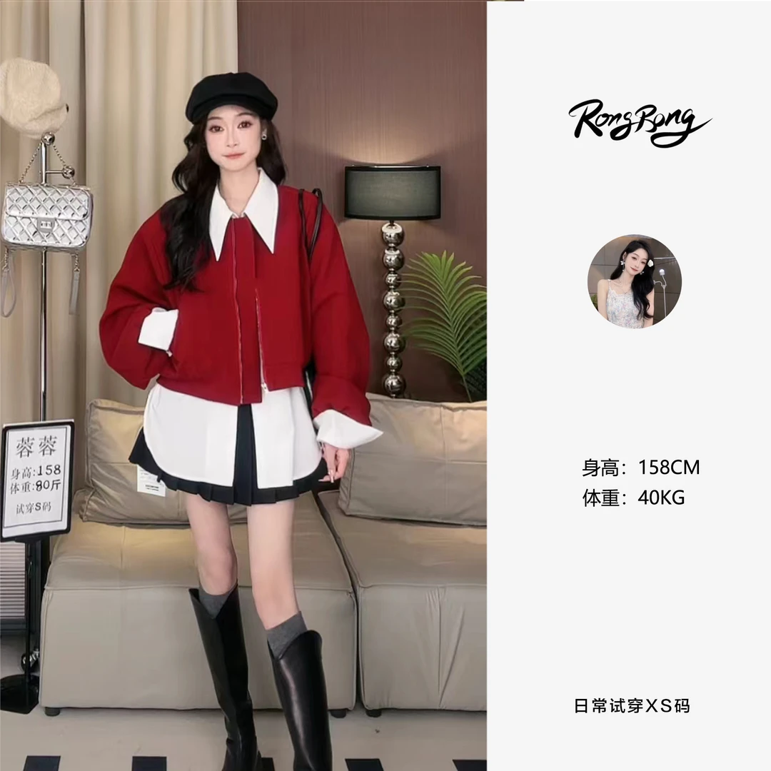 【蓉蓉专属】X0802显瘦棒球服秋冬时尚休闲宽松美式洋气百搭女士