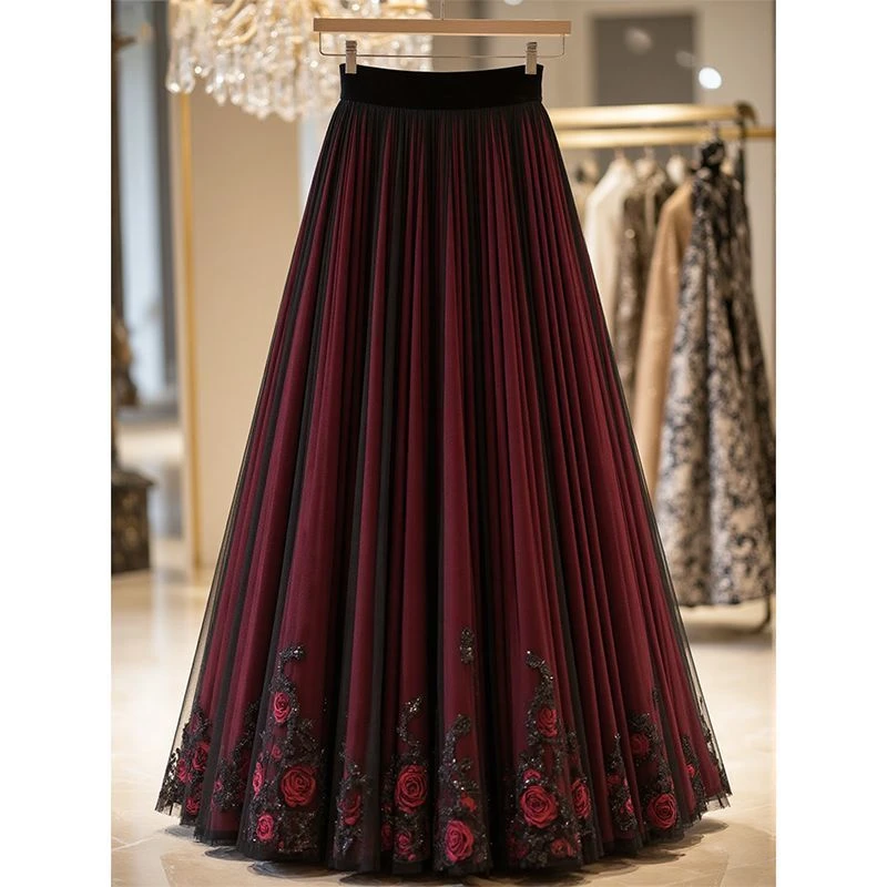 独特高级漂亮显瘦雪纺裙子2025秋季新款设计感小众半身裙女神范