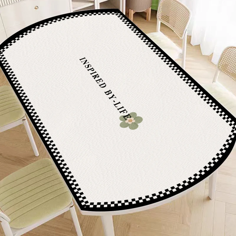 轻奢椭圆形餐桌垫子防油隔热免洗椭圆防烫家用桌布茶几布台布茶几