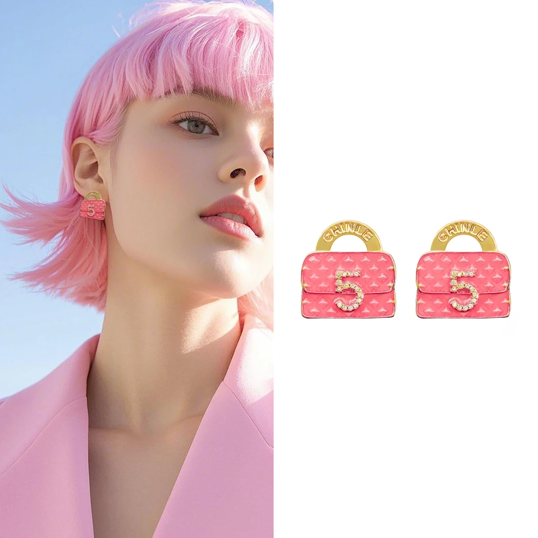 铜合金珐琅耳饰 铜合金耳饰复古设计感彩色小众甜美精致明星同款