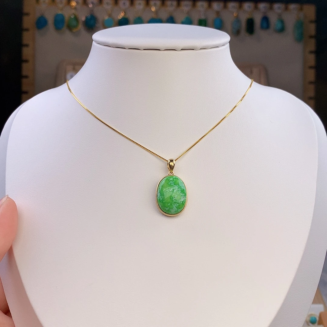 绿松石18K金镶嵌颈饰