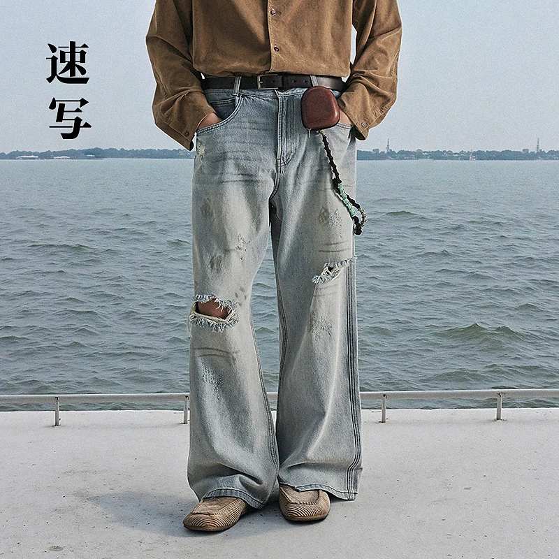 【商场同款】速写24秋新品直筒宽松棉质日常休闲牛仔裤9O9E13110