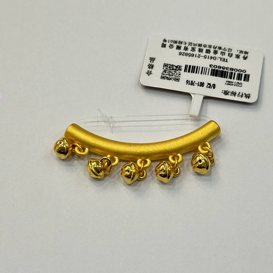 足金铃铛弯管硬金百搭好看 长度卡37