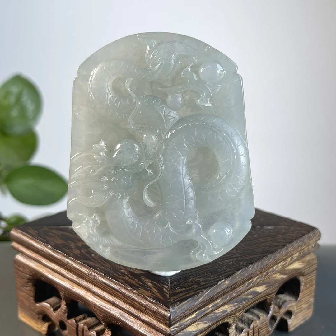 JTB29-219  天然缅甸A货翡翠  龙牌