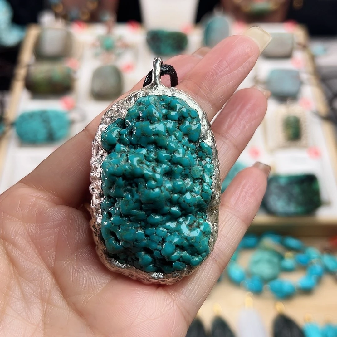 绿松石银S925镶嵌颈饰