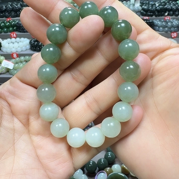 未镶嵌手链和田玉青海料渐变卡12