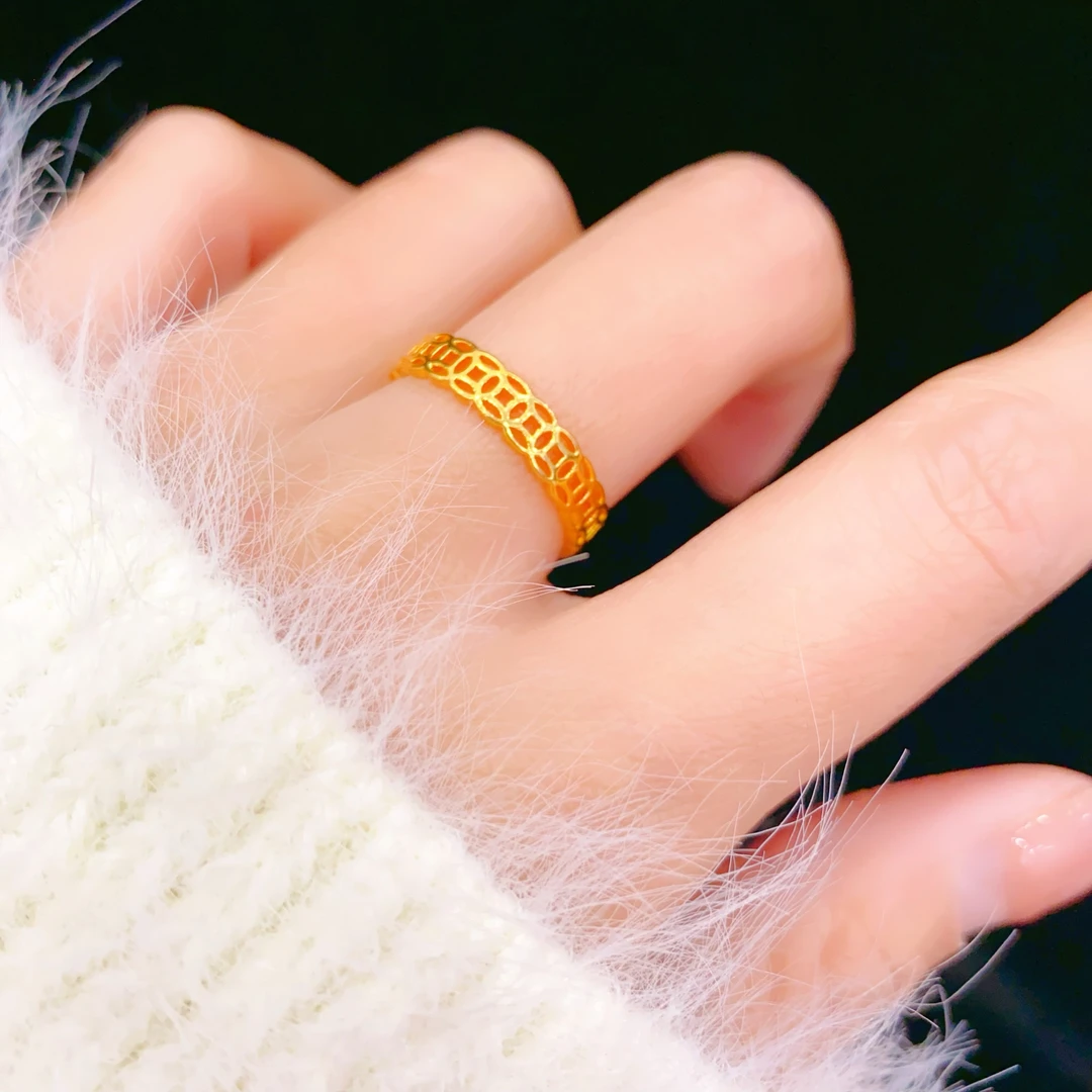 戒指 钱多多铜钱戒指闭口