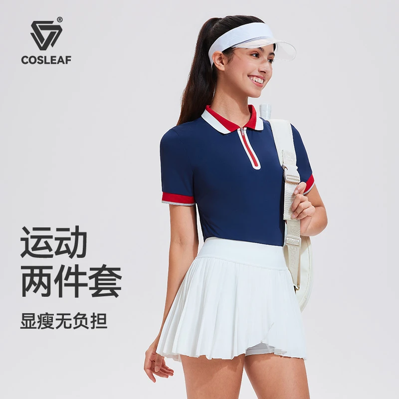 【套装】夏季运动上衣高尔夫球服T恤POLO衫显瘦速干透气运动短袖女