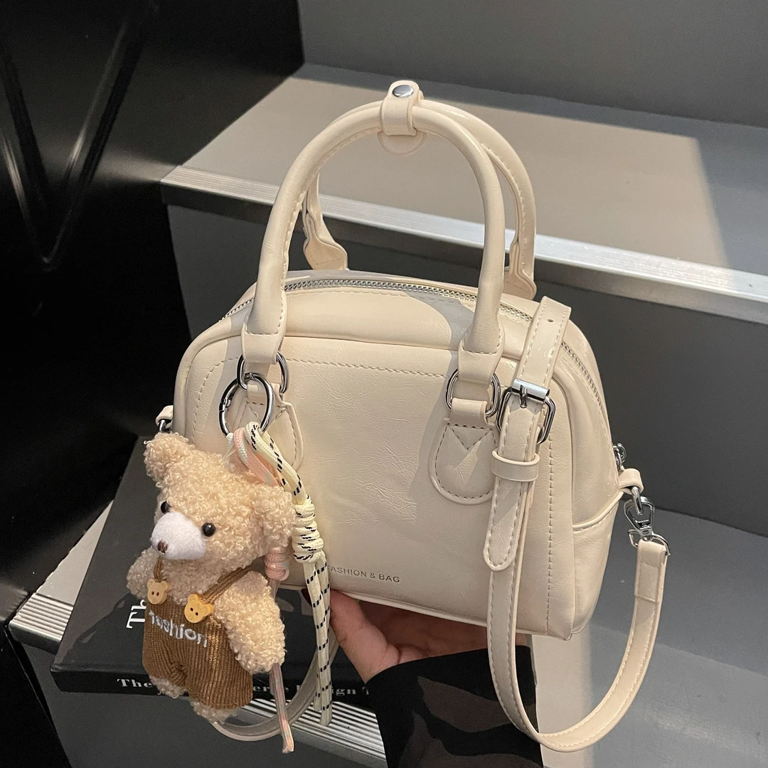 高级感手提波士顿保龄球包简约手拎枕头包小众时尚通勤百搭斜挎包