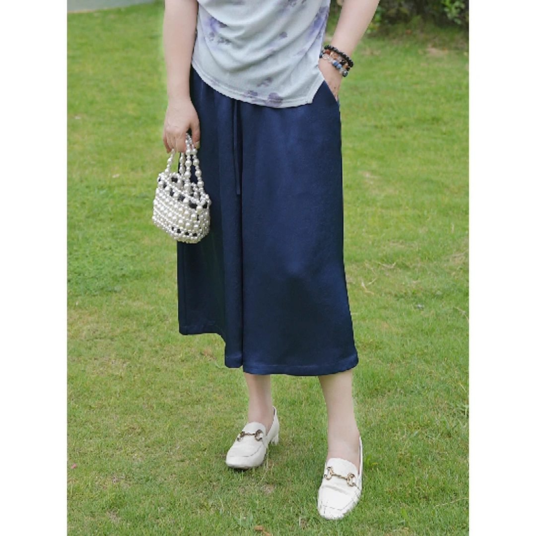 【步步生风*甩甩裤】MsShe大码女装慵懒风薄款七分阔腿裤J~BH504052