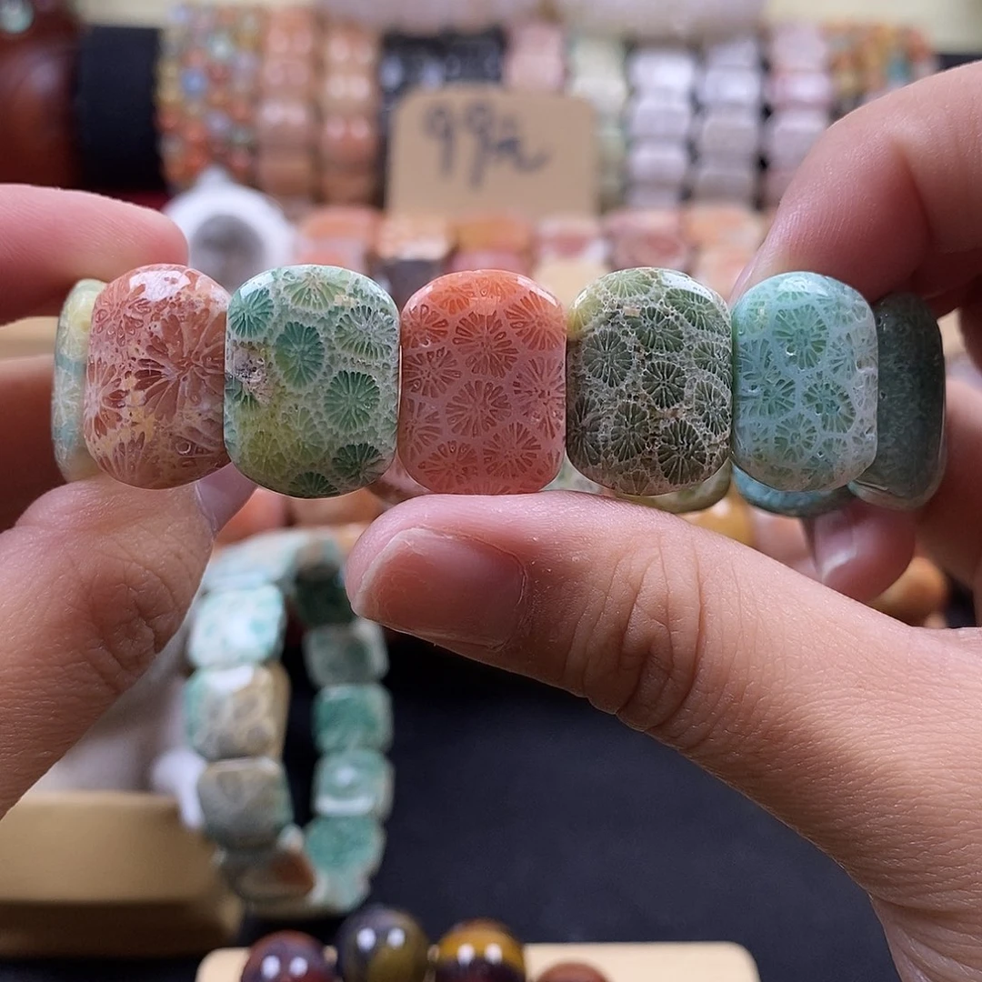 硅化珊瑚（珊瑚玉）未镶嵌手牌8