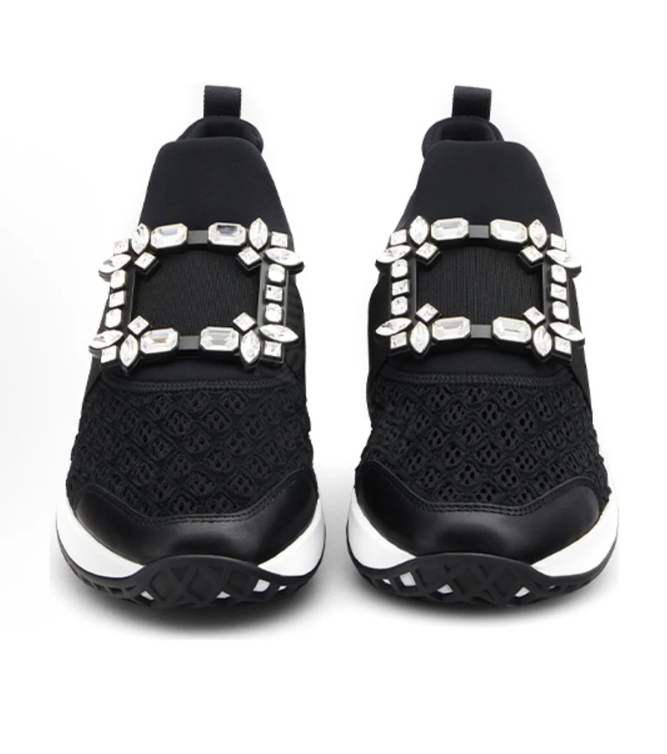 99新 Roger Vivier/罗杰·维威耶 葡萄籽奢潮/钻扣低帮厚底鞋/38.5