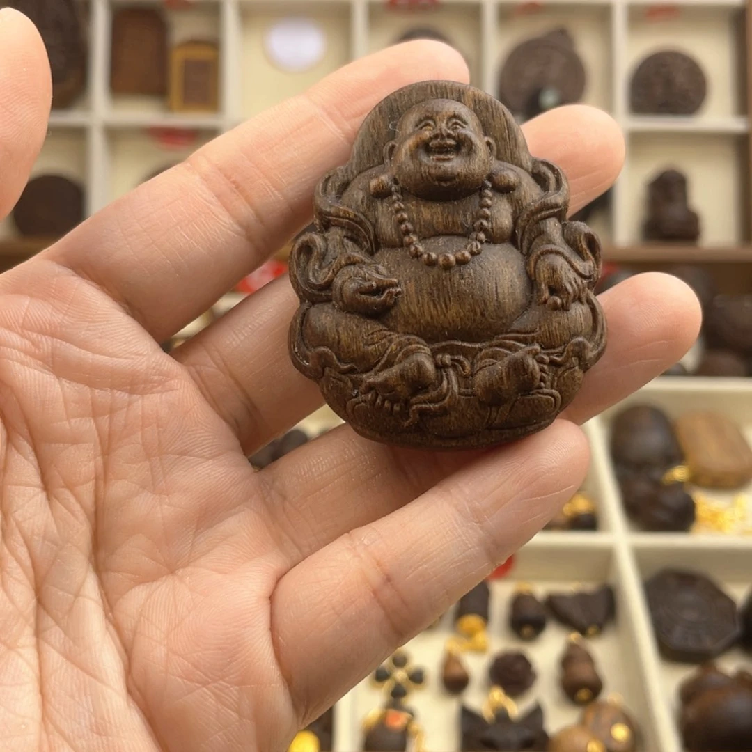 木质类陌弥勒脖挂吊坠一套