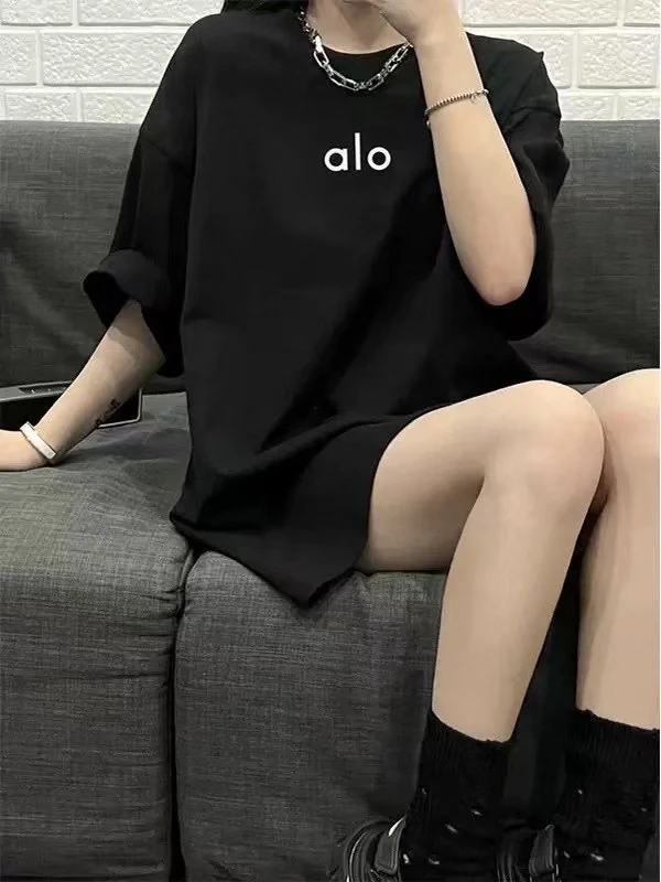 简约白色短袖T恤圆领宽松显瘦字母印花百搭上衣夏季