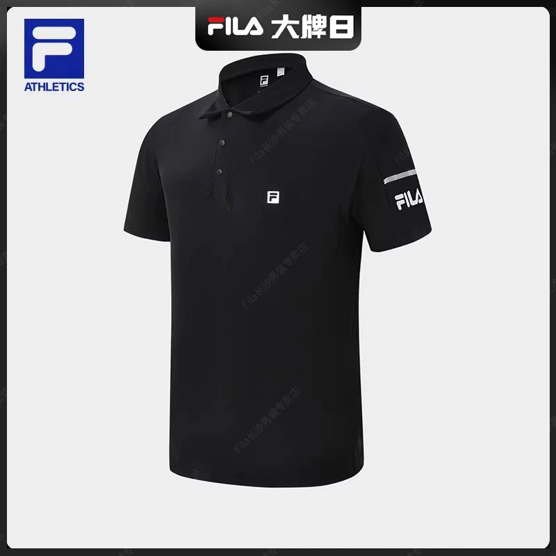 Fila斐乐男士2023款夏季健身短袖POLO衫运动针织上衣A11M321152G