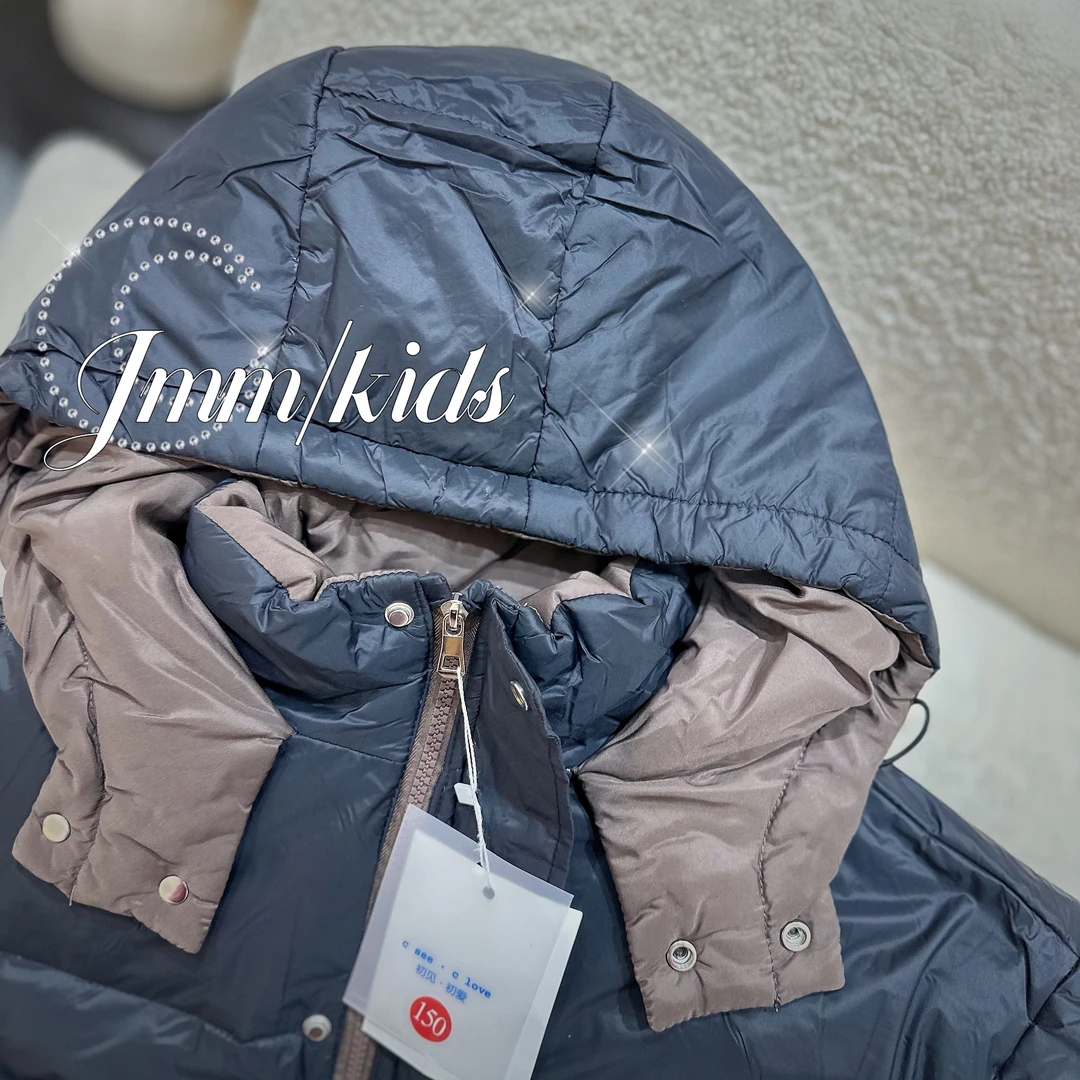 F041加厚保暖羽绒服童装连帽防寒