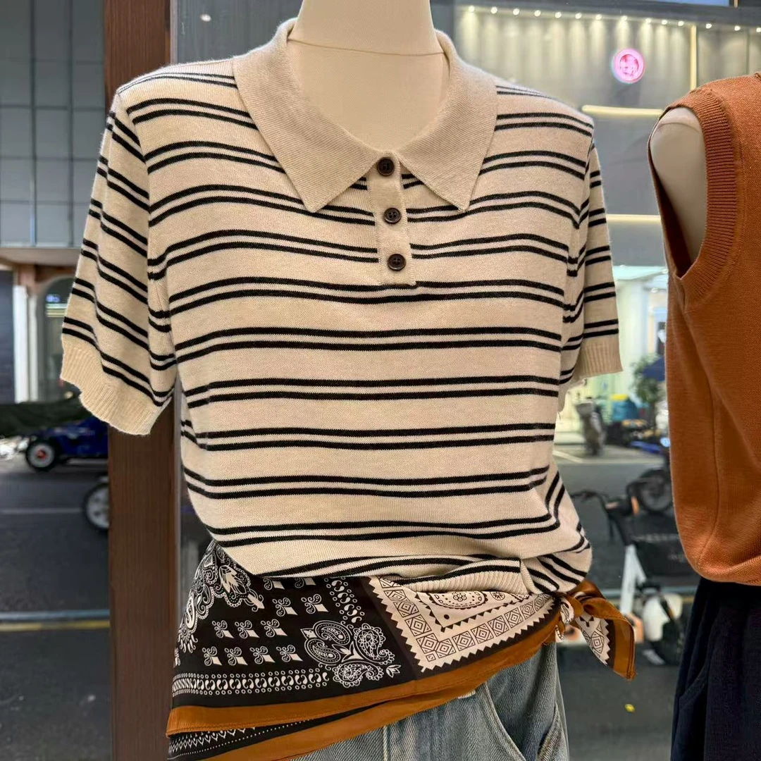 老钱风～巨正条纹上衣2601