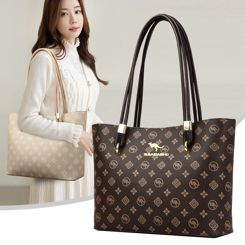 琳蒂袋鼠正品托特包软皮女士单肩2025新款皮包时尚百搭通勤大容量