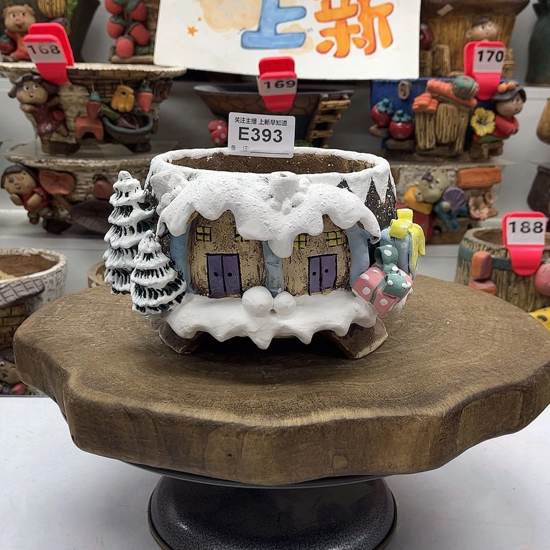 花盆393粗陶麦饭石花盆