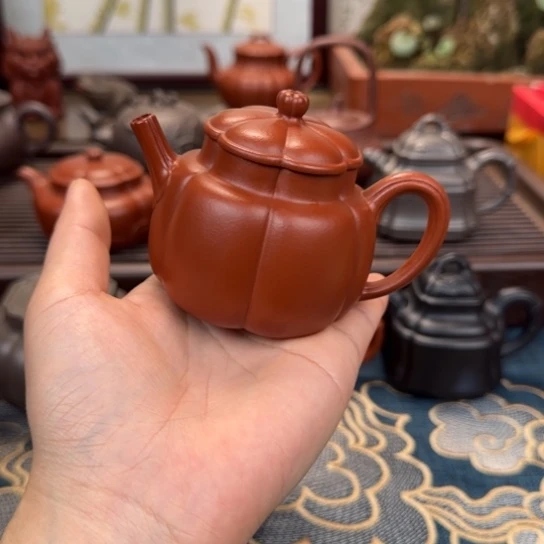 茶壶紫砂M****K繁花朱泥130c c