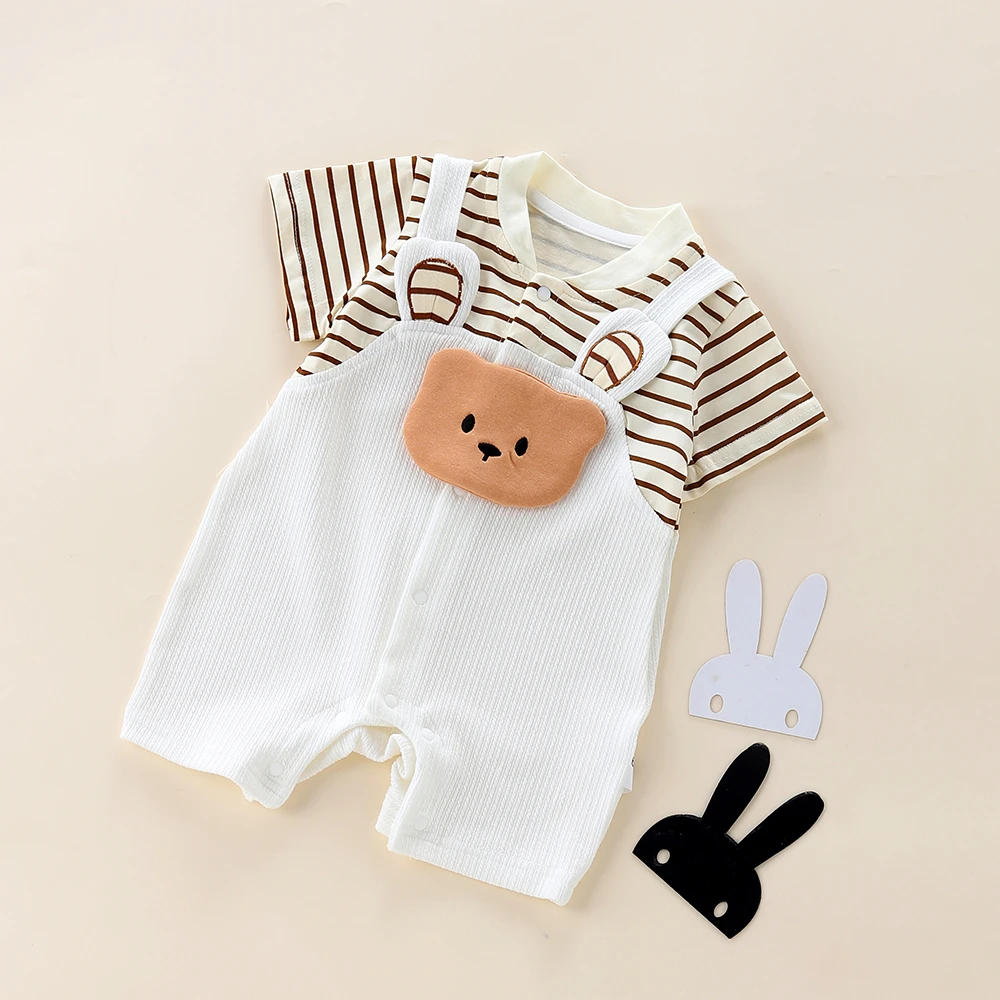 新生婴儿连体衣夏装哈衣夏季宝宝短袖哈衣新生儿可爱薄款爬服