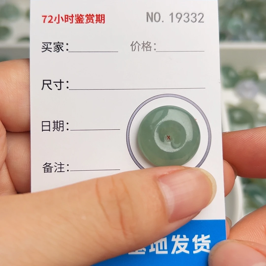 翡翠未镶嵌颈饰平安扣9332
