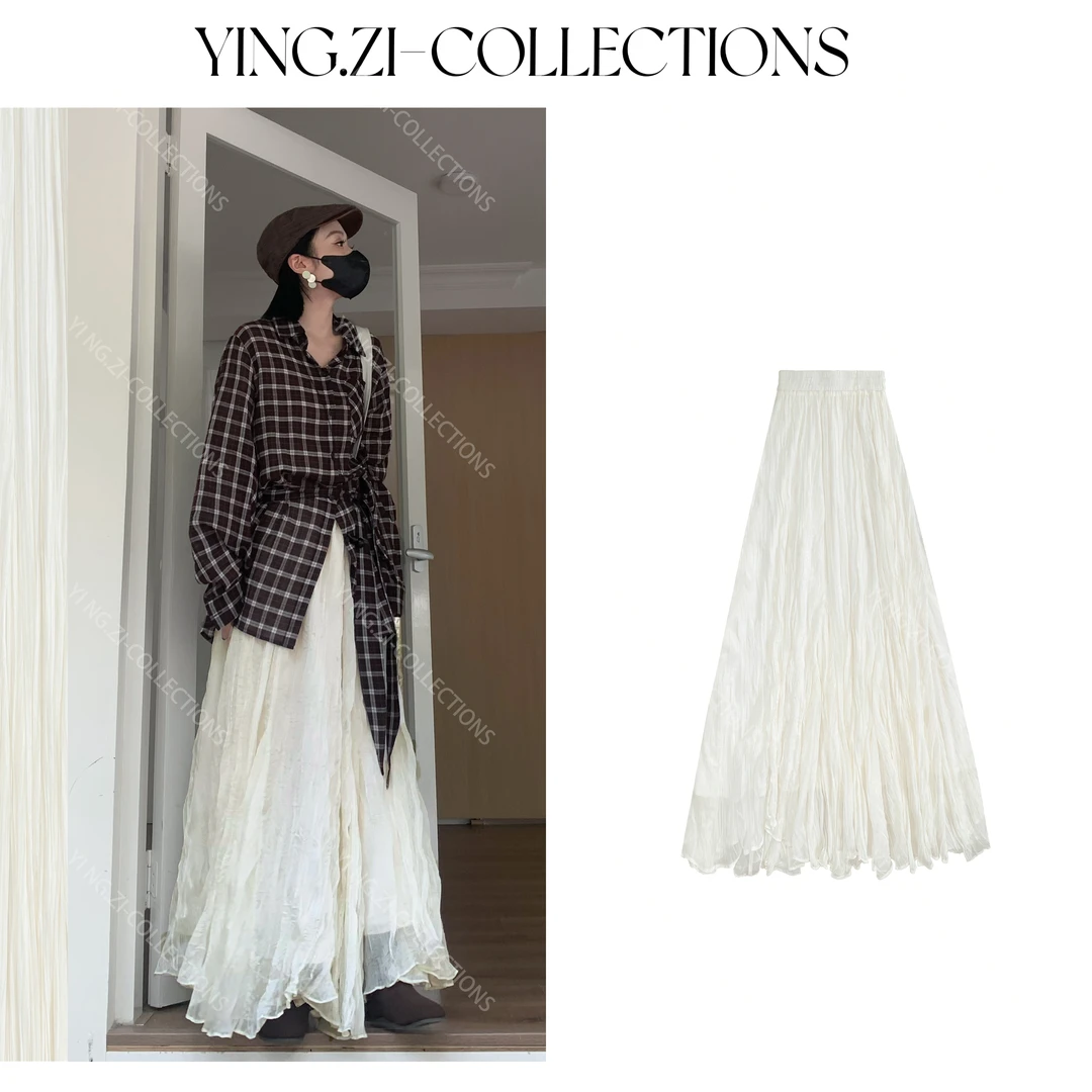 Ying-Zi【四季】半身裙褶皱肌理感高级感时尚慵懒