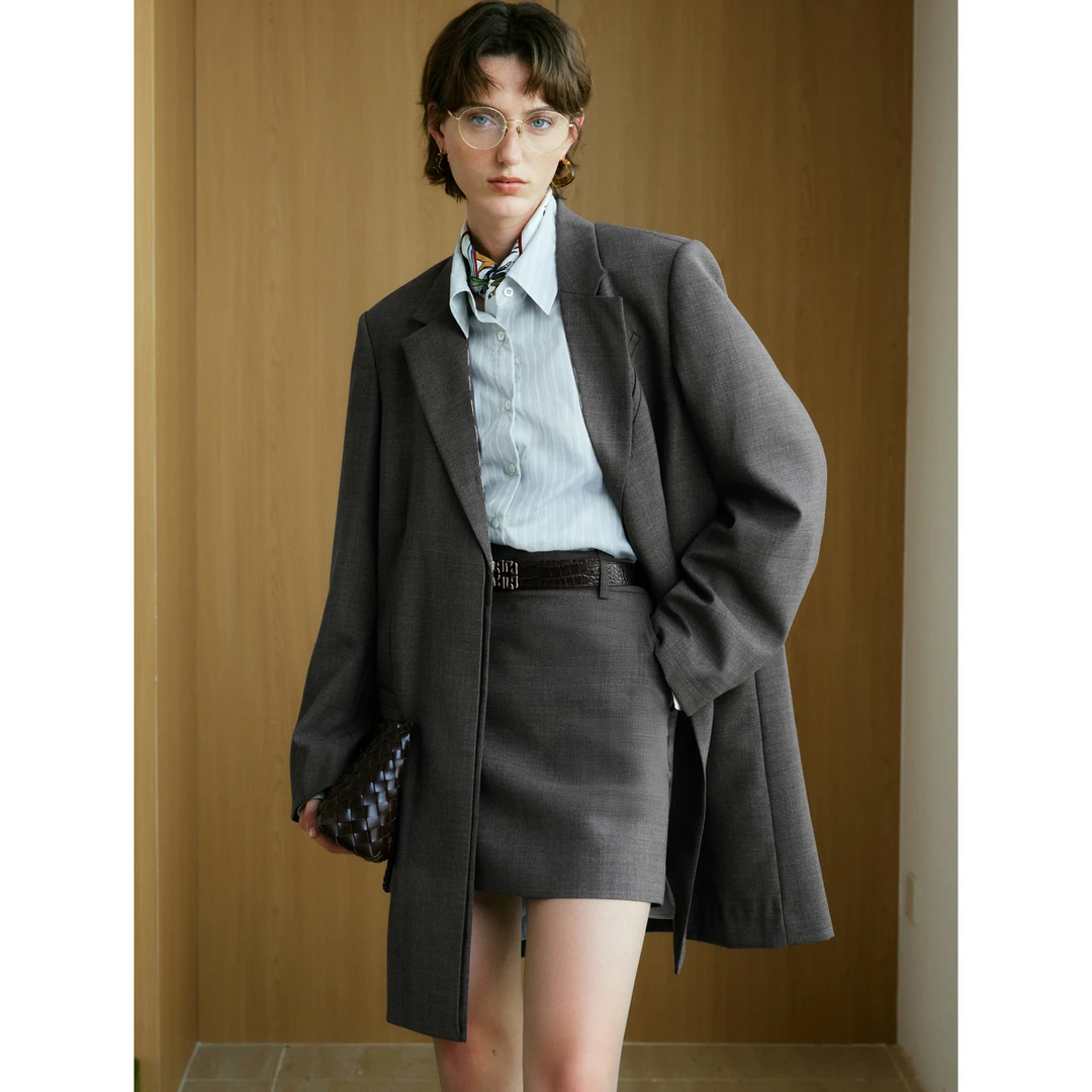 LYNEE【缓存山海】中高腰羊毛短半裙 LGD2FAW090/LGD2FAW102