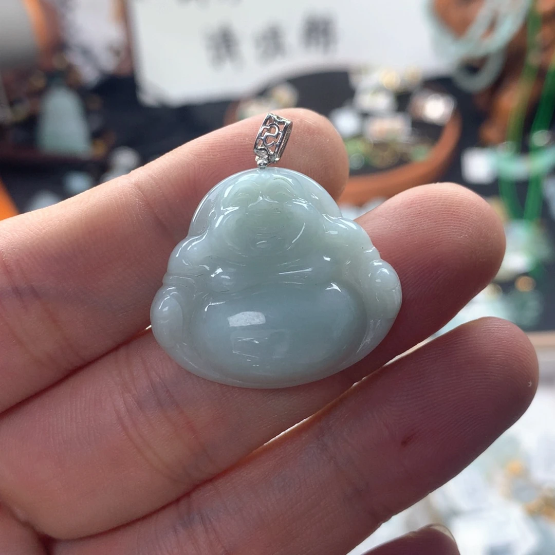 颈饰银S925镶嵌翡翠