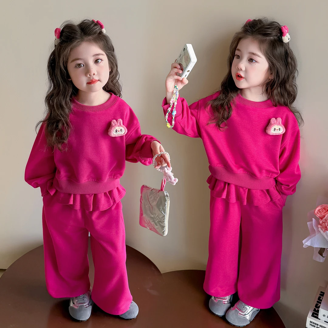 女童运动套装春装2025新款洋气儿童卫衣卫裤两件套小女孩开学穿搭