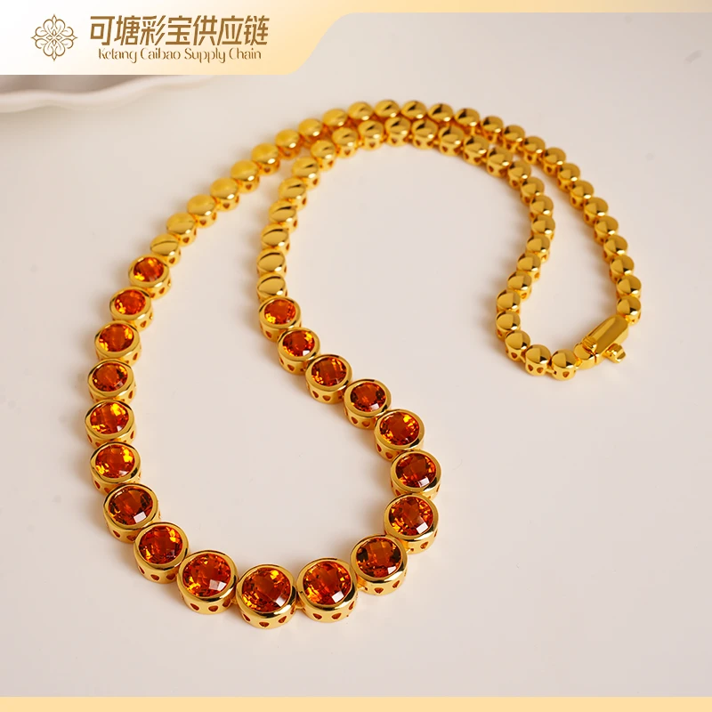 黄水晶项链 S925银/QN037002/多样性发一件