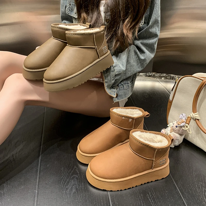 雪地靴女棉鞋2025冬季新款保暖加绒短靴韩版百搭女靴子防水棉靴潮