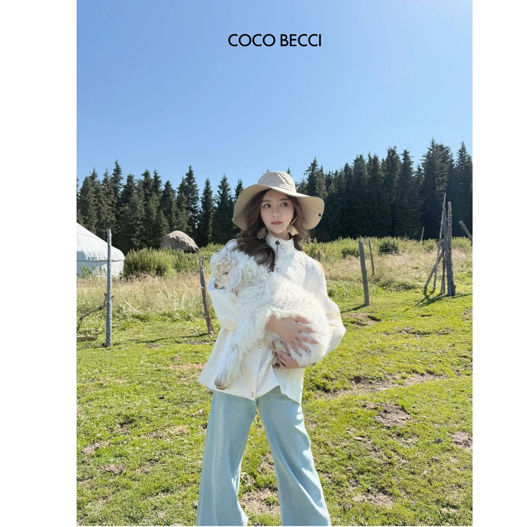 COCO BECCI【梵净风衣】时尚显瘦高领束腰百搭风衣外套CFLJC104001
