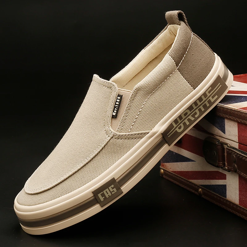 25137 春季低帮百搭休闲鞋子男鞋一脚蹬男士透气懒人鞋春秋帆布鞋