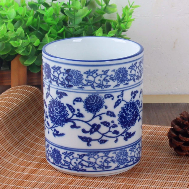 家用筷子筒陶瓷毛笔筒筷子架饭店酒店餐具用青花瓷筷子筒筷子笼