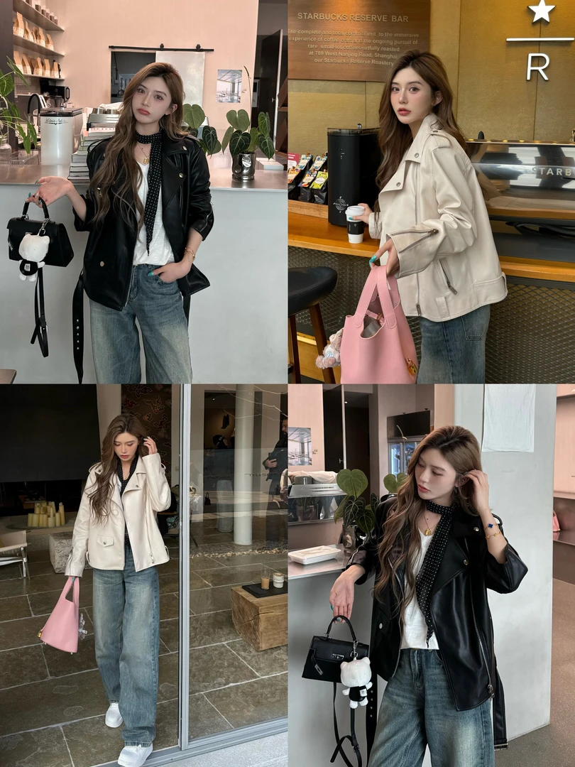 2025机车韩版春秋短款休闲洋气皮衣外套